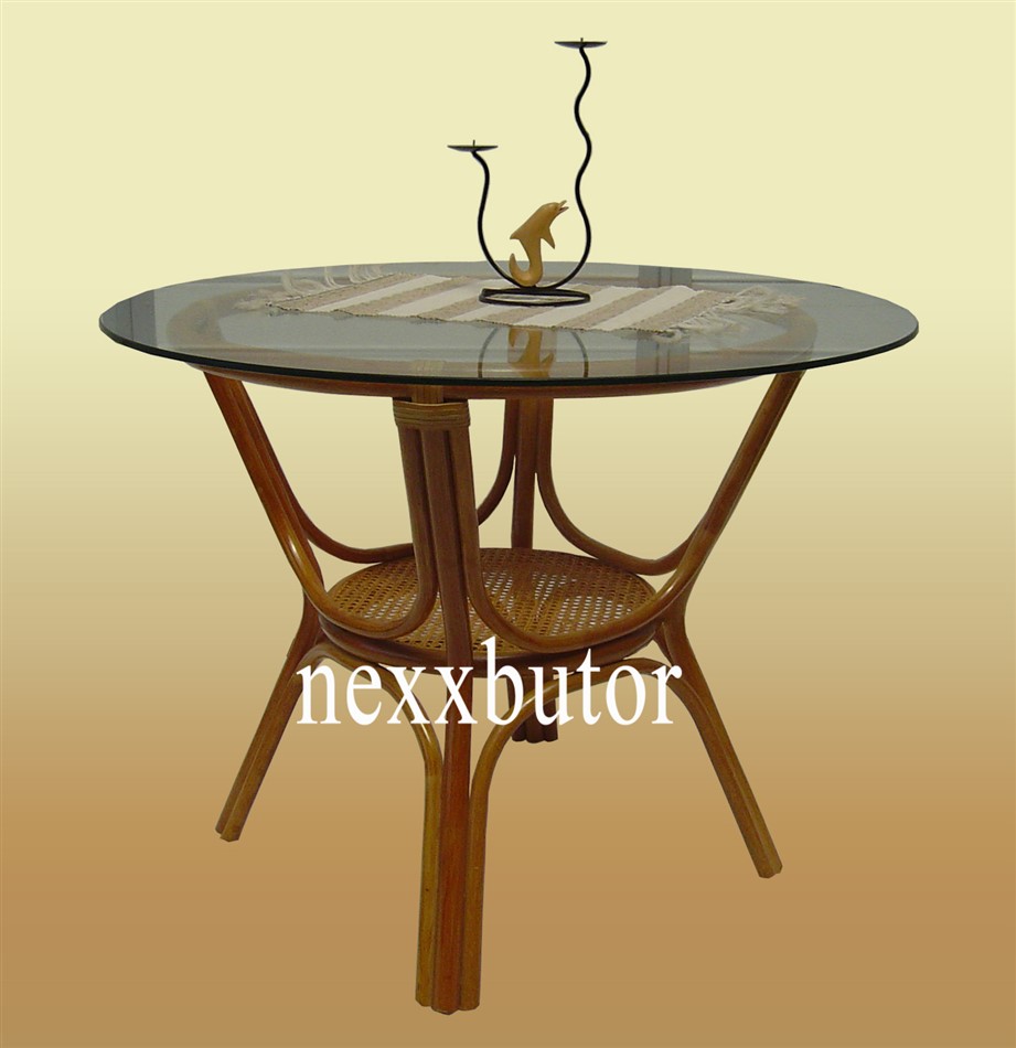 Rattan étkezőasztal | BARNA szín | 4.sz. PM-401TGWB  | Nexx Rattan 