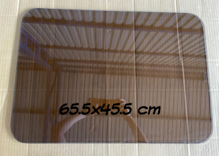 Üveg 65.5x45.5x0.8 cm, íves, füst
