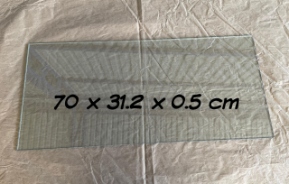 Üveg 70x31.2x0.5 cm, tiszta.