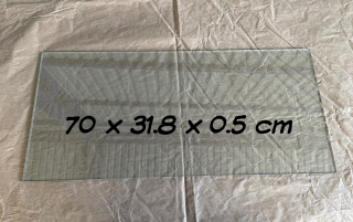 Üveg 70x31.8x0.5 cm, tiszta.