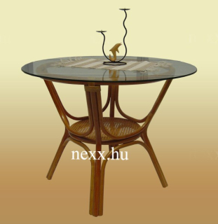 Rattan étkezőasztal | 4.sz. PM-401TGWX | méz szín| Nexx Bútor